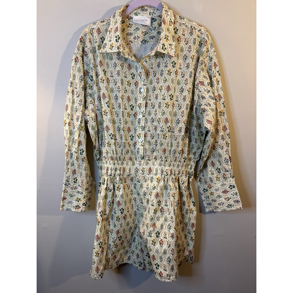 HYACINTH HOUSE Long Sleeve Floral Romper‎ XL 100% Cotton